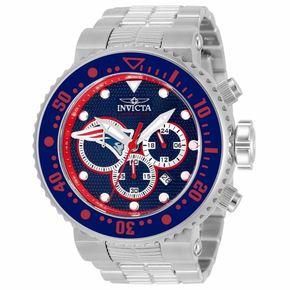 NEW INVICTA men's nfl grand pro diver 52mm quartz chrono bracelet watch in new e